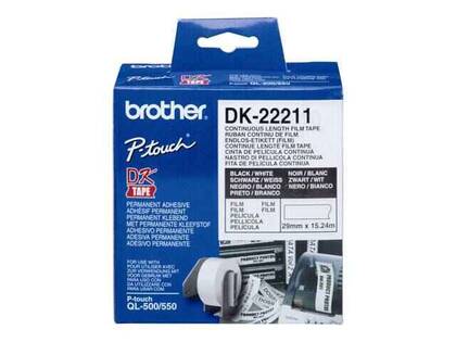 Brother DK-22211 29mm Beyaz Sürekli Form Dayanıklı Film Etiket 15 metre Orjinal - 2