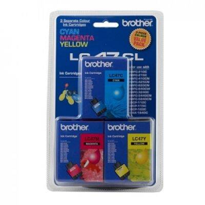 Brother LC47CL 3lü Paket Renkli Orijinal Kartuş - 1