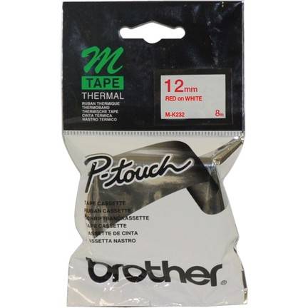 Brother M-K232 Beyaz Üzerine Kırmızı Etiket - 1