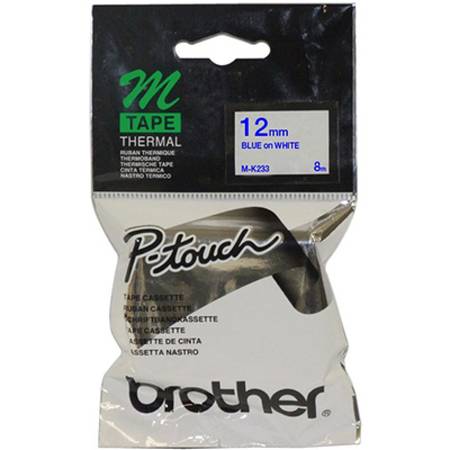 Brother M-K233 Beyaz Üzerine Mavi Termal Etiket - 1