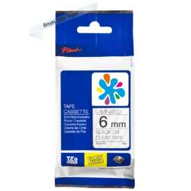 Brother P-TOUCH TZE-111 Şeffaf Üzerine Siyah Laminasyonlu Muadil Etiket - Brother