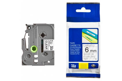 Brother P-TOUCH TZE-111 Şeffaf Üzerine Siyah Laminasyonlu Muadil Etiket - 1