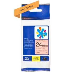 Brother P-Touch TZE-B51 Muadil Fosforlu Turuncu Üzerine Siyah Etiket 24mm x 8m - Brother
