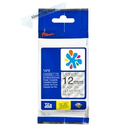 Brother TZ-131 Şeffaf Üzerine Siyah Muadil Etiket - 1