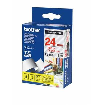 Brother TZ-152 (24MM) Kırmızı Lamine Etiket - 1