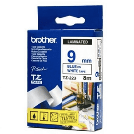 Brother TZ-223 Beyaz Üzerine Mavi Etiket 9mm - Brother