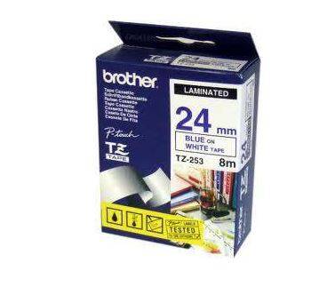 Brother TZ-253 (24MM) Beyaz Üzerine Mavi Etiket - 1