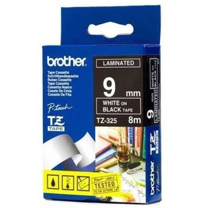 Brother Tz-325 Siyah Üzerine Beyaz Orjinal Lamine Etiket - 1