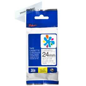 Brother Tze-151 Şeffaf Üzerine Siyah Muadil Etiket 24mm x 8m - Brother