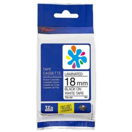 Brother TZE-241 Beyaz Lamine Muadil Etiket 18mm - 1