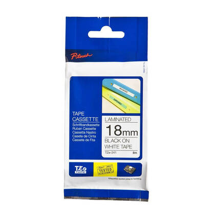 Brother TZE-241 Beyaz Lamine Muadil Etiket 18mm - 1