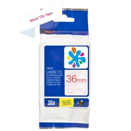 Brother TZE-262 Kırmızı Lamine Muadil Etiket 36mm - 1