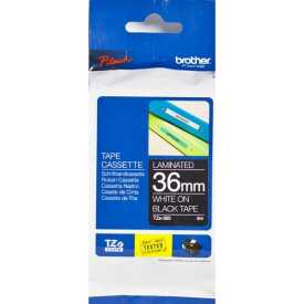 Brother TZE-365 Siyah üzerine Beyaz Standart Laminasyonlu Orjinal Etiket - Brother