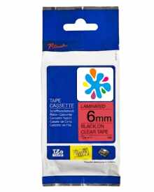 Brother TZe-411 Kırmızı Üzerine Siyah Muadil Etiket 6mm - Brother