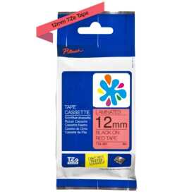 Brother TZe-431 12mm Kırmızı üzerine Siyah Laminasyonlu Muadil Etiket 