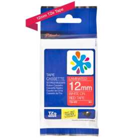 Brother TZe-435 Kırmızı üzerine Beyaz Laminasyonlu Muadil Etiket - Brother