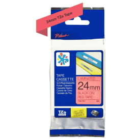 Brother TZe-451 24mm Kırmızı üzerine Siyah Muadil Etiket - Brother
