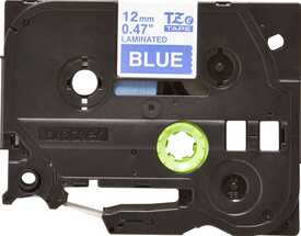 Brother TZe-535 12mm Mavi üzerine Beyaz Muadil Etiket 