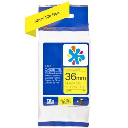 Brother TZe-661 Sarı üzerine Siyah Muadil Etiket 36mm - 1