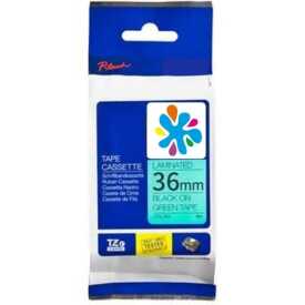 Brother TZE-761 Yeşil Üzerine Siyah Laminasyonlu Muadil Etiket 36 MM - Brother