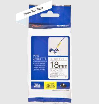 Brother TZe-FX241 Beyaz üzerine Siyah Esnek Orjinal Laminasyonlu Etiket - 1