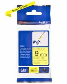 Brother TZe-FX621 Sarı üzerine Siyah Esnek Laminasyonlu Orjinal Etiket - Brother