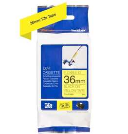 Brother TZe-FX661 36mm Sarı üzerine Siyah Esnek Laminasyonlu Orjinal Etiket 