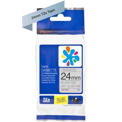 Brother TZe-M951 Mat Gri Üzerine Siyah Muadil Etiket Şeridi - 1