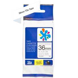 Brother TZe-S261 Beyaz üzerine Siyah Güçlü Yapışkanlı Laminasyonlu Muadil Etiket - Brother