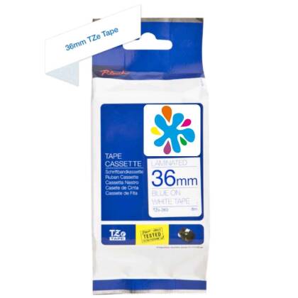 Brother TZE-S263 Beyaz Üzeri Mavi Muadil Etiket - 1