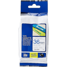 Brother TZE-S263 Beyaz Üzeri Mavi Muadil Etiket - Epson