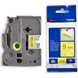 Brother TZe-S621 Sarı üzerine Siyah Güçlü Yapışkanlı Laminasyonlu Orjinal Etiket - Brother