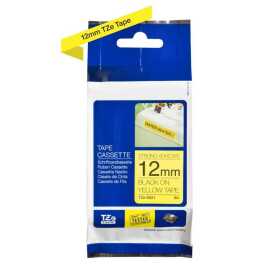 Brother TZe-S631 12mm Sarı üzerine Siyah Güçlü Yapışkanlı Laminasyonlu Muadil Etiket - Brother