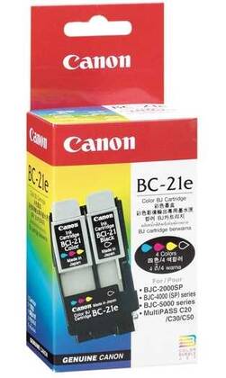 Canon BC-21E Mürekkep Baskı Kafası + Siyah ve Renkli Kartuşu - 1