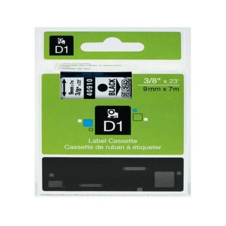 Dymo 40910 Şeffaf Üzerine Siyah 9mm/7m Muadil Etiket - 1