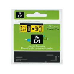 Dymo 43618 Sarı Üzerine Siyah 6mm/7m Muadil Etiket 