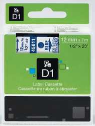 Dymo 45011 Şeffaf Üzerine Mavi 12mm/7m Muadil Etiket - Dymo
