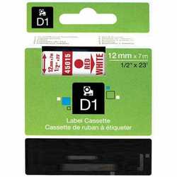 Dymo 45015 Beyaz Üzerine Kırmızı 12mm/7m Muadil Etiket - Dymo