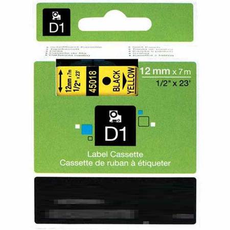 Dymo 45018 Sarı Üzerine Siyah 12mm/7m Muadil Etiket - 1