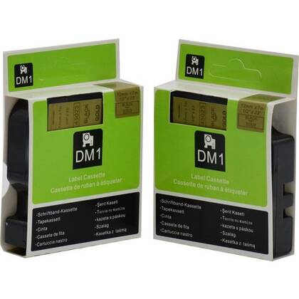 Dymo 45023 Altın Üzerine Siyah Muadil Etiket - 1
