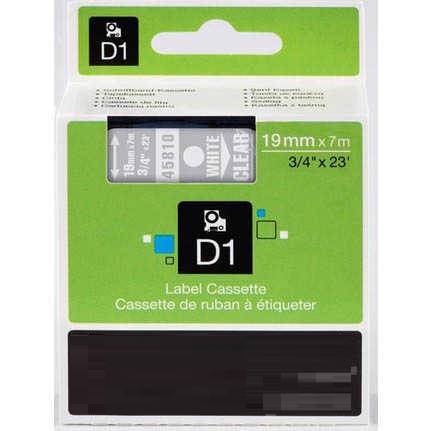 Dymo 45810 Şeffaf Üzerine Siyah 19mm/7m Muadil Etiket - 1