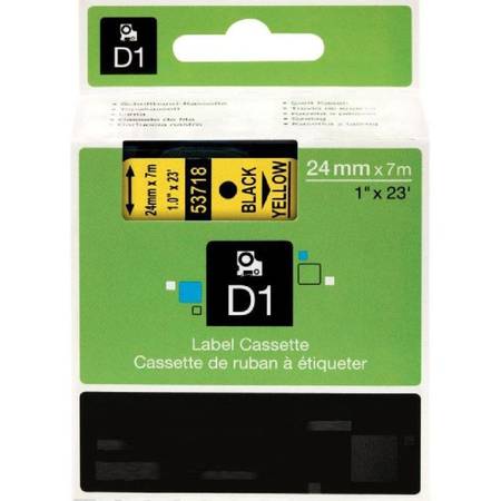 Dymo 53718 Sarı Üzerine Siyah 24mm/7m Muadil Etiket - 1