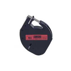 Dymo LetraTag 59424 Muadil Plastik Kırmızı Üstüne Siyah Etiket 91203 