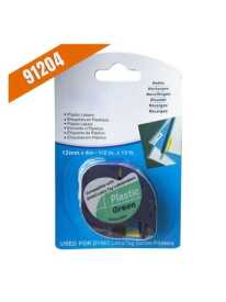 Dymo LetraTag 59425 Muadil Plastik Yeşil Üstüne Siyah Etiket 91204 