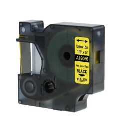 DYMO RhinoPRO 18056 Sarı üzerine Siyah Isıyla Küçülen Muadil Şerit 12 mm x 1,5 mt - Dymo