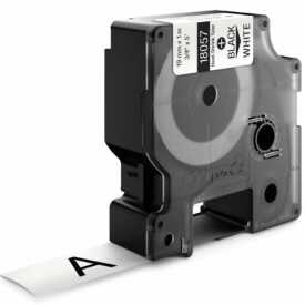 DYMO RhinoPRO 18057 Beyaz üzerine Siyah Isıyla Küçülen Muadil Şerit 19 mm x 1,5 mt - Dymo