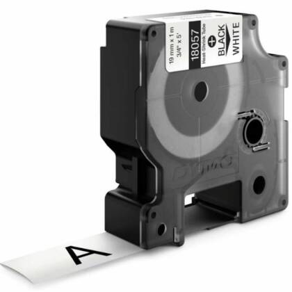 DYMO RhinoPRO 18057 Beyaz üzerine Siyah Isıyla Küçülen Muadil Şerit 19 mm x 1,5 mt - 1
