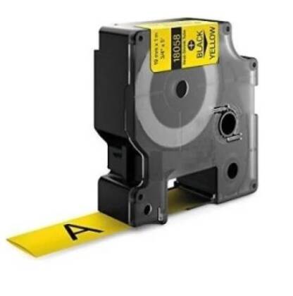DYMO RhinoPRO 18058 Sarı Siyah Isıyla Küçülen Muadil Şerit 19mm x 1,5mt - 1