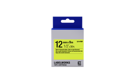 Epson Floresan LK-4YBF Siyah Sarı Muadil Etiket 12mm C53S654010 - Epson