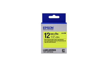 Epson Floresan LK-4YBF Siyah Sarı Orjinal Etiket 12mm C53S654010 - 1